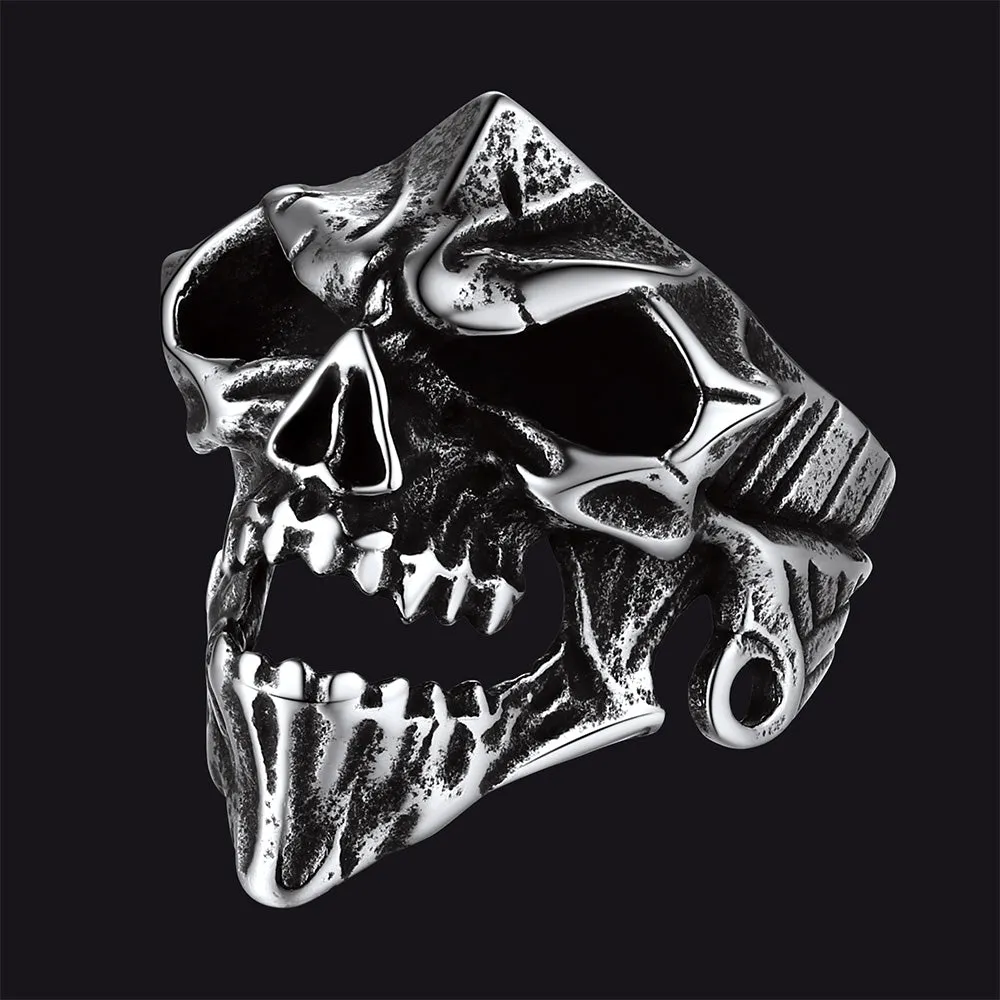 Gothic Skull Biker Rings for Men in Stainless Steel sold by FaithHeart
