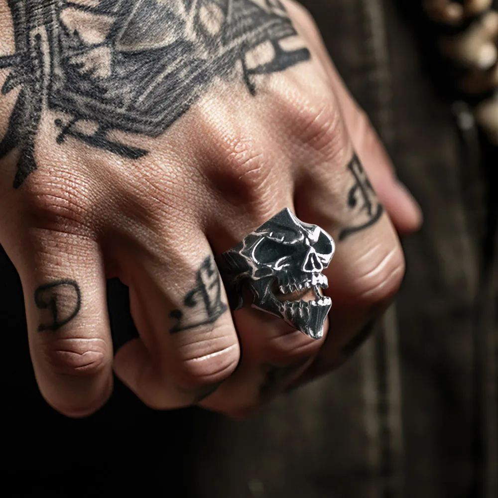 Gothic Skull Biker Rings for Men in Stainless Steel sold by FaithHeart product image thumbnail 2