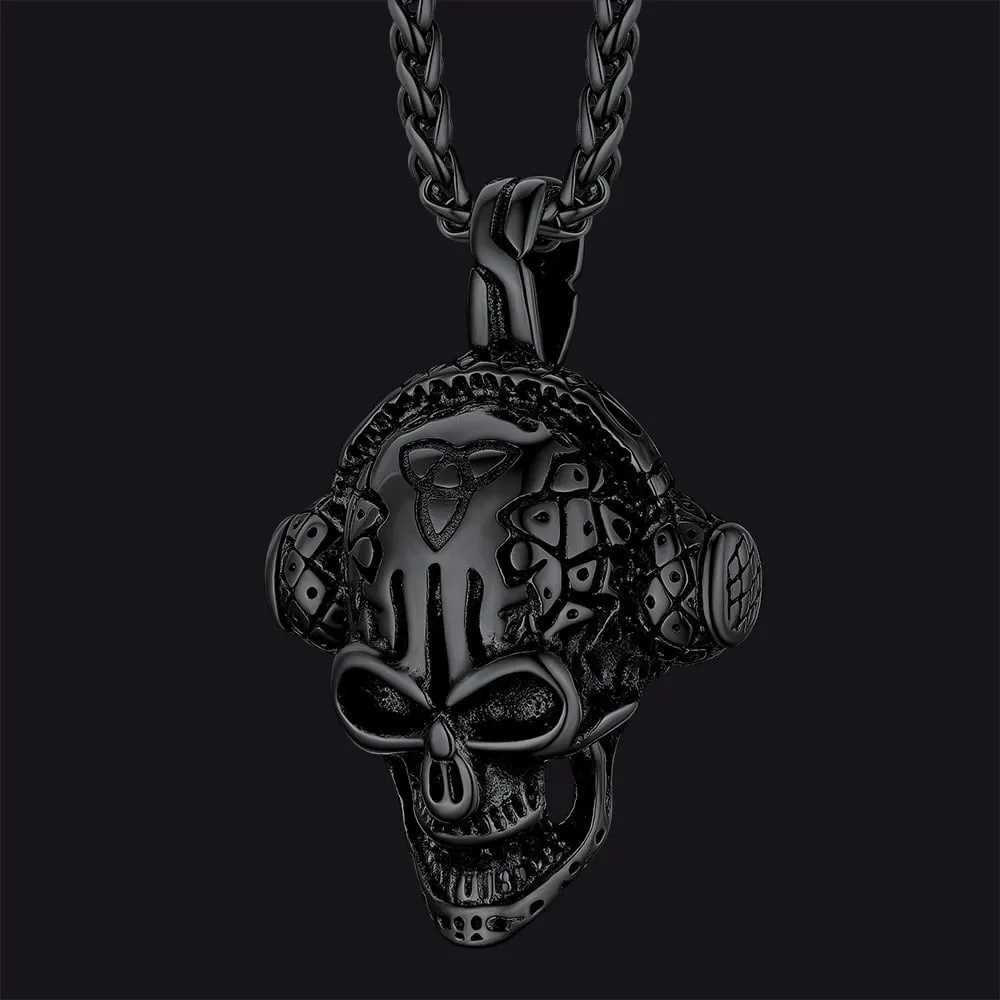 Gothic Earphone Skull Necklace Pendant for Men sold by FaithHeart product image thumbnail 5