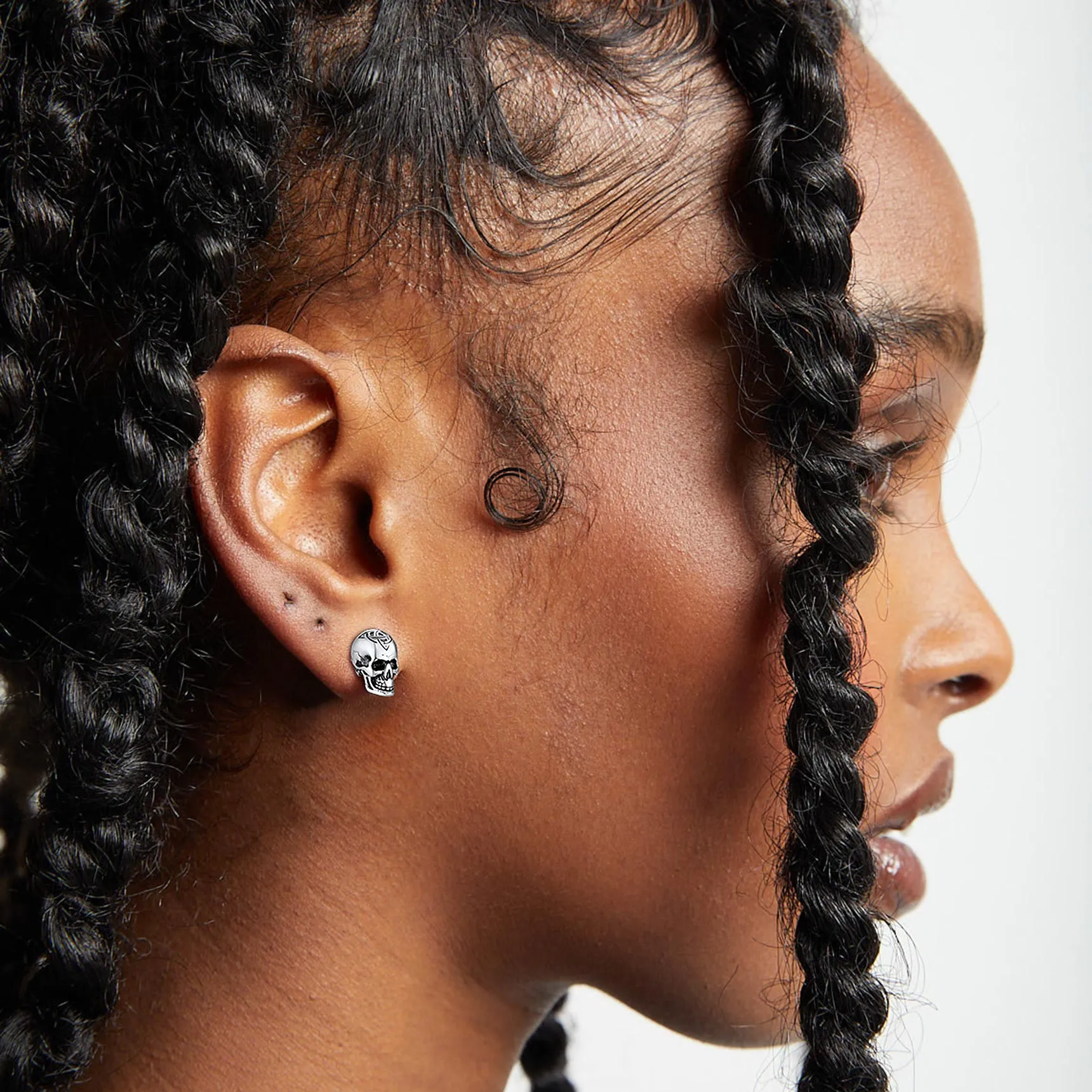 Celtic Triquetra Skull Stud Earrings For Men Women sold by FaithHeart product image thumbnail 4