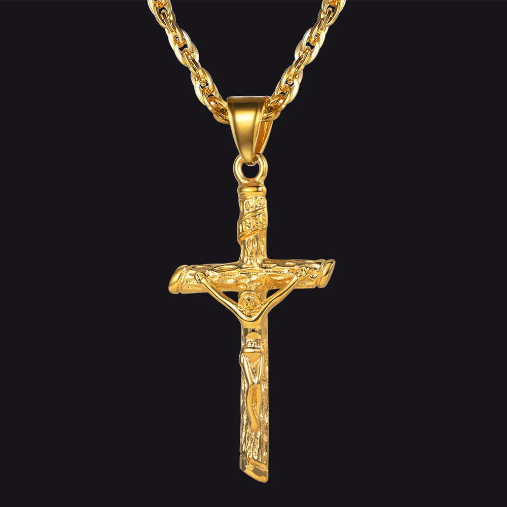 Jesus Cross Crucifix Necklace For Men sold by FaithHeart product image thumbnail 3
