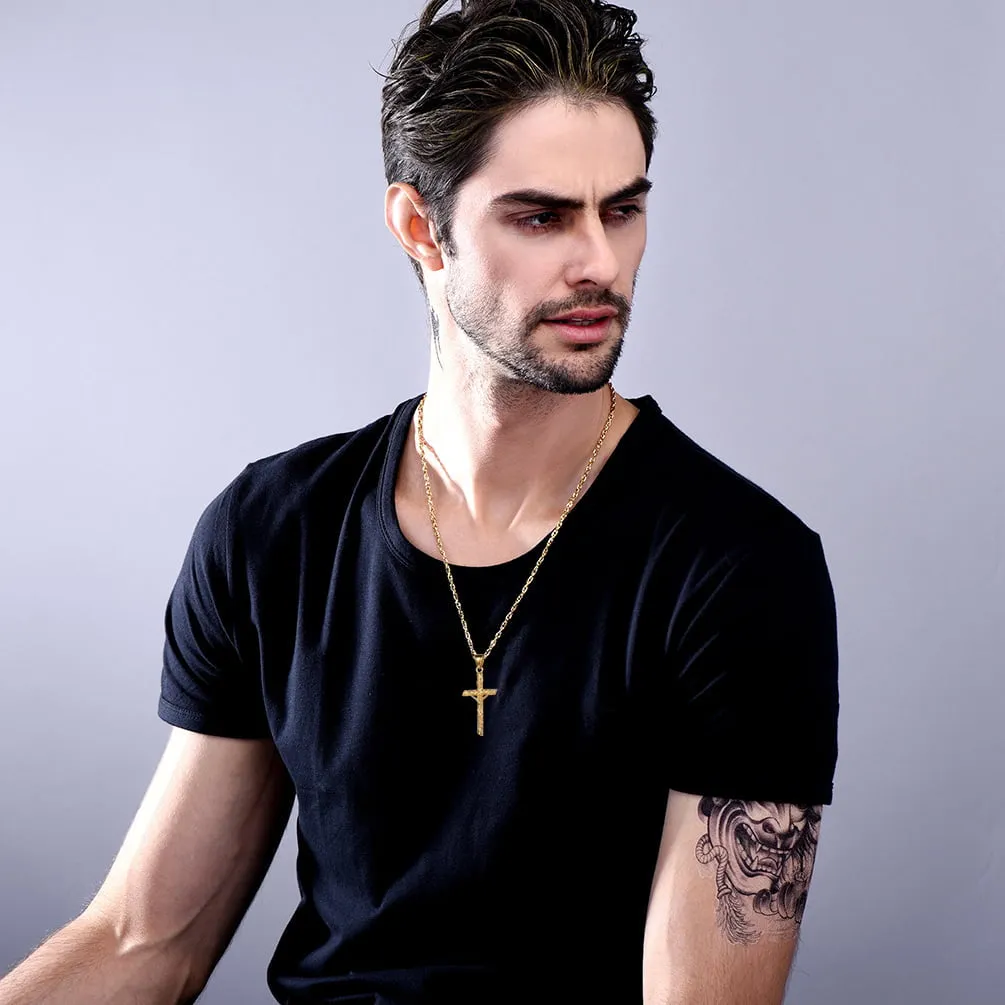 Jesus Cross Crucifix Necklace For Men sold by FaithHeart product image thumbnail 2
