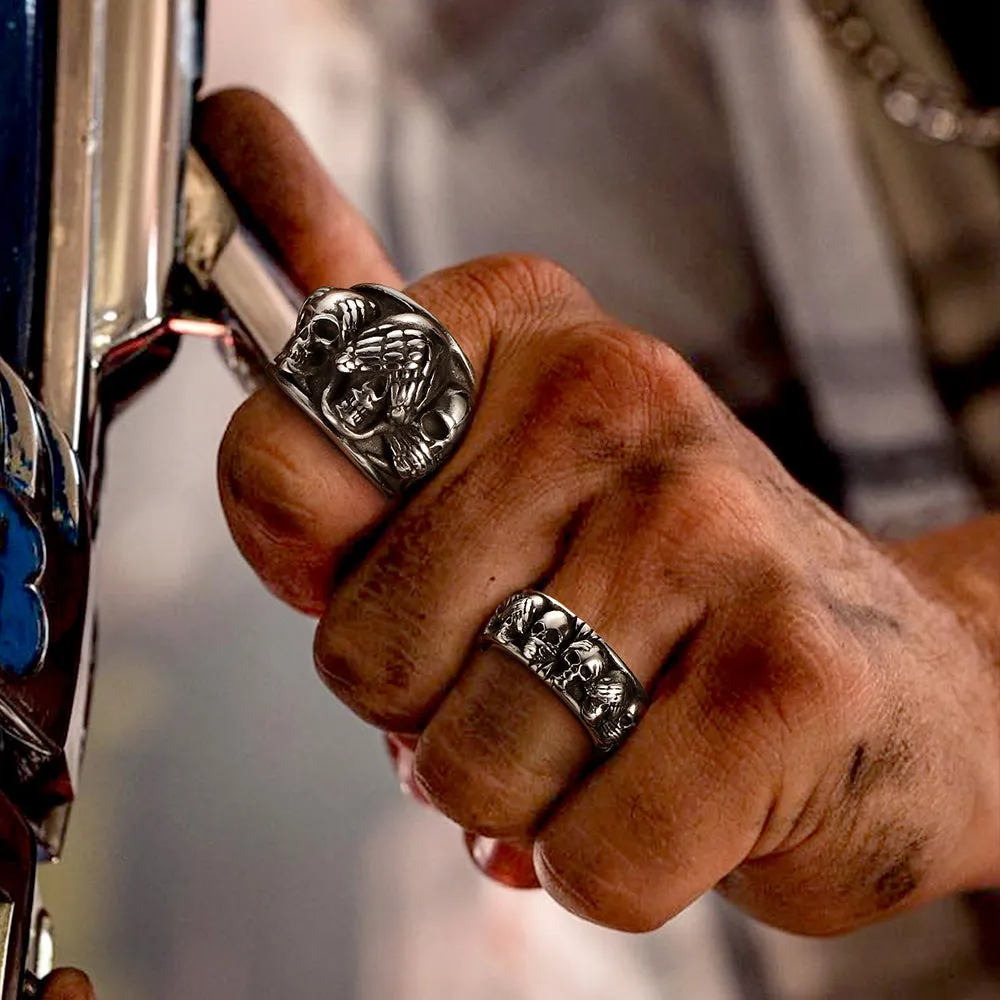 Gothic Punk Biker Skull Ring See No Evil Stainless Steel sold by FaithHeart product image thumbnail 3