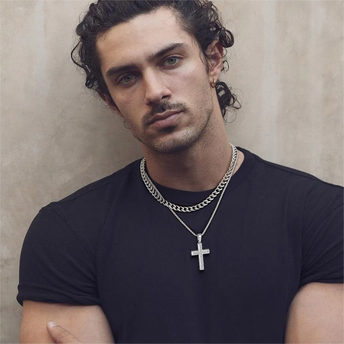 Diamond Cross Pendant Necklace for Men sold by FaithHeart product image thumbnail 2