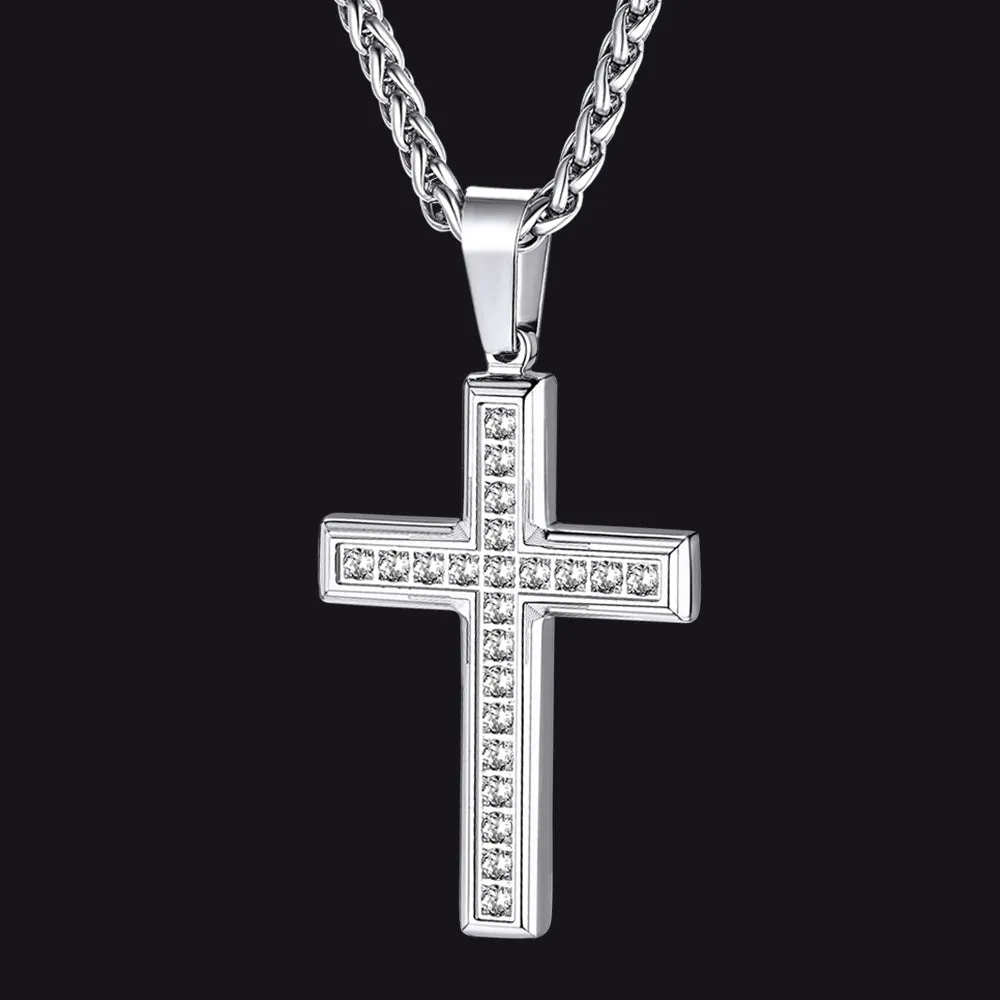 Diamond Cross Pendant Necklace for Men sold by FaithHeart