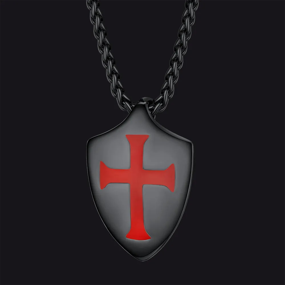 Christian Cross Shield Pendant Necklace for Men sold by FaithHeart product image thumbnail 5