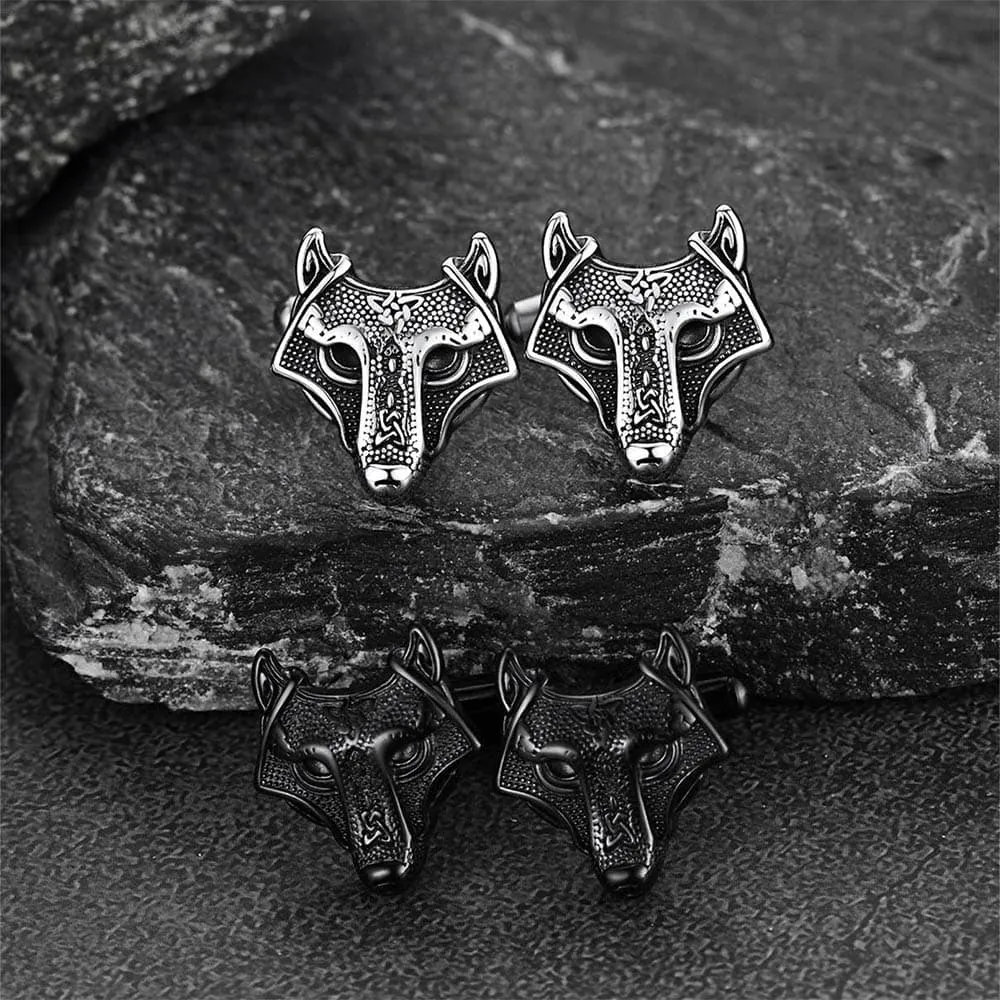 Norse Viking Celtic Wolf Cufflinks For Men sold by FaithHeart product image thumbnail 4