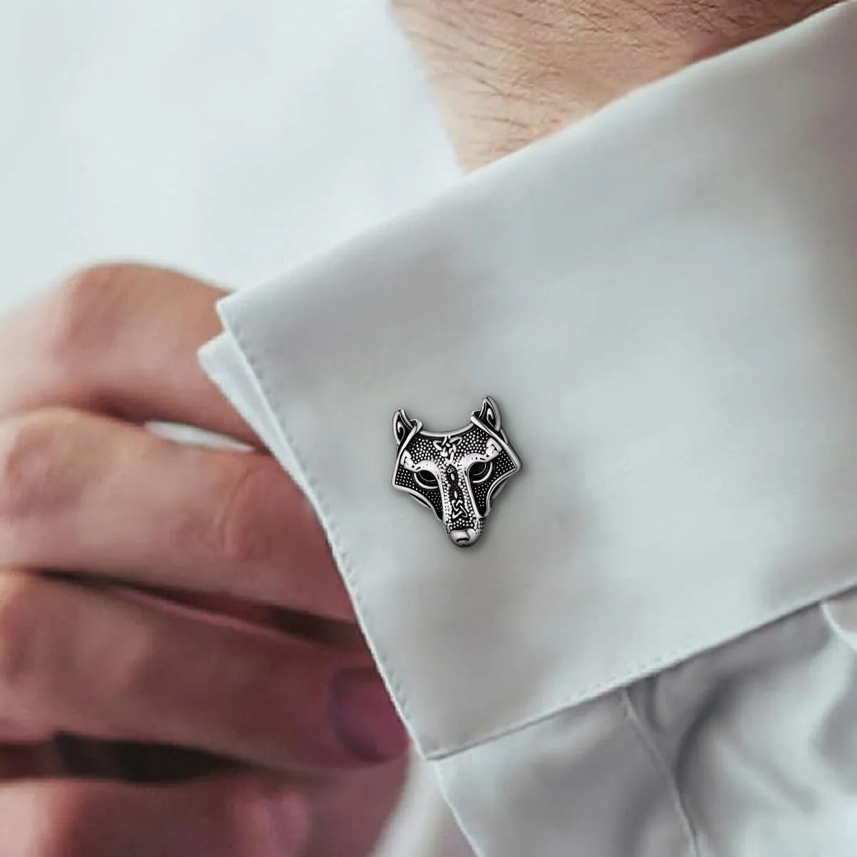 Norse Viking Celtic Wolf Cufflinks For Men sold by FaithHeart product image thumbnail 2