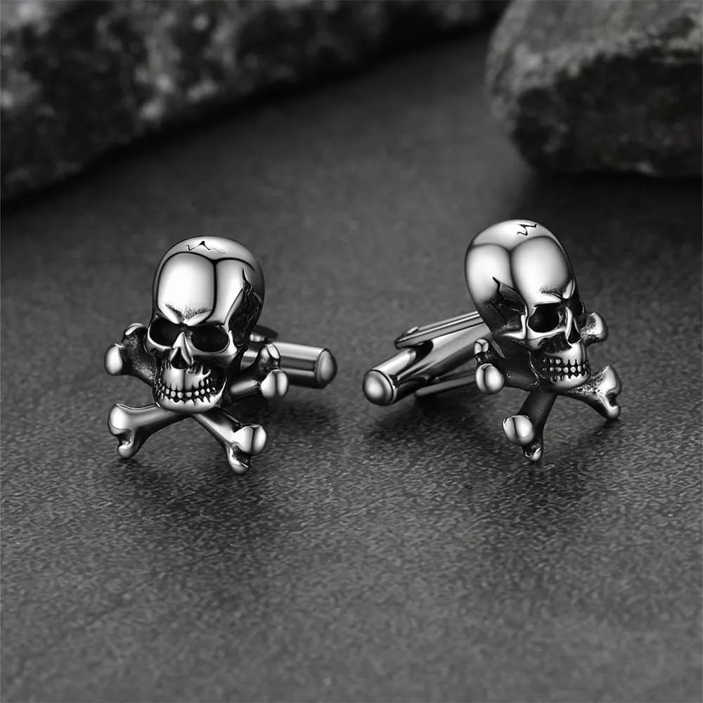 Skull Cufflinks With Pirate Crossbones For Men sold by FaithHeart product image thumbnail 5