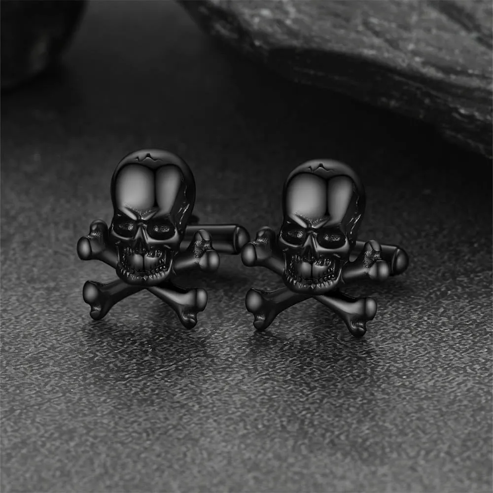Skull Cufflinks With Pirate Crossbones For Men sold by FaithHeart product image thumbnail 3