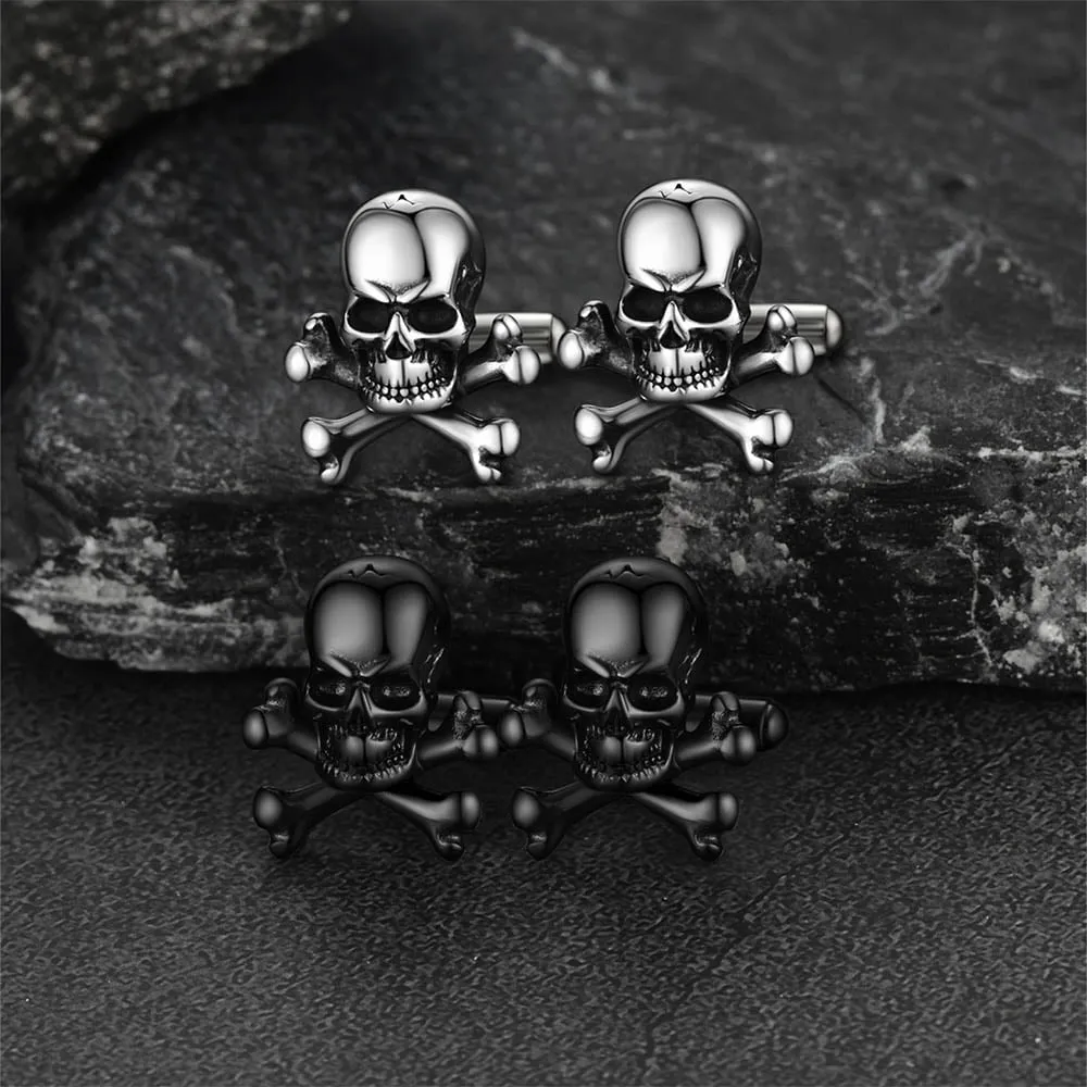 Skull Cufflinks With Pirate Crossbones For Men sold by FaithHeart product image thumbnail 4