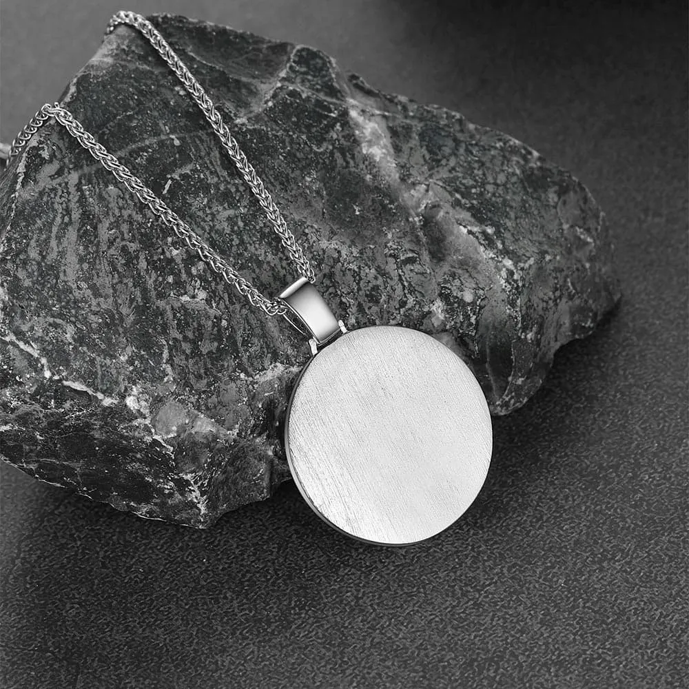 Sterling Silver Customized CZ Picture Necklace Memorial Pendant for Men sold by FaithHeart product image thumbnail 5