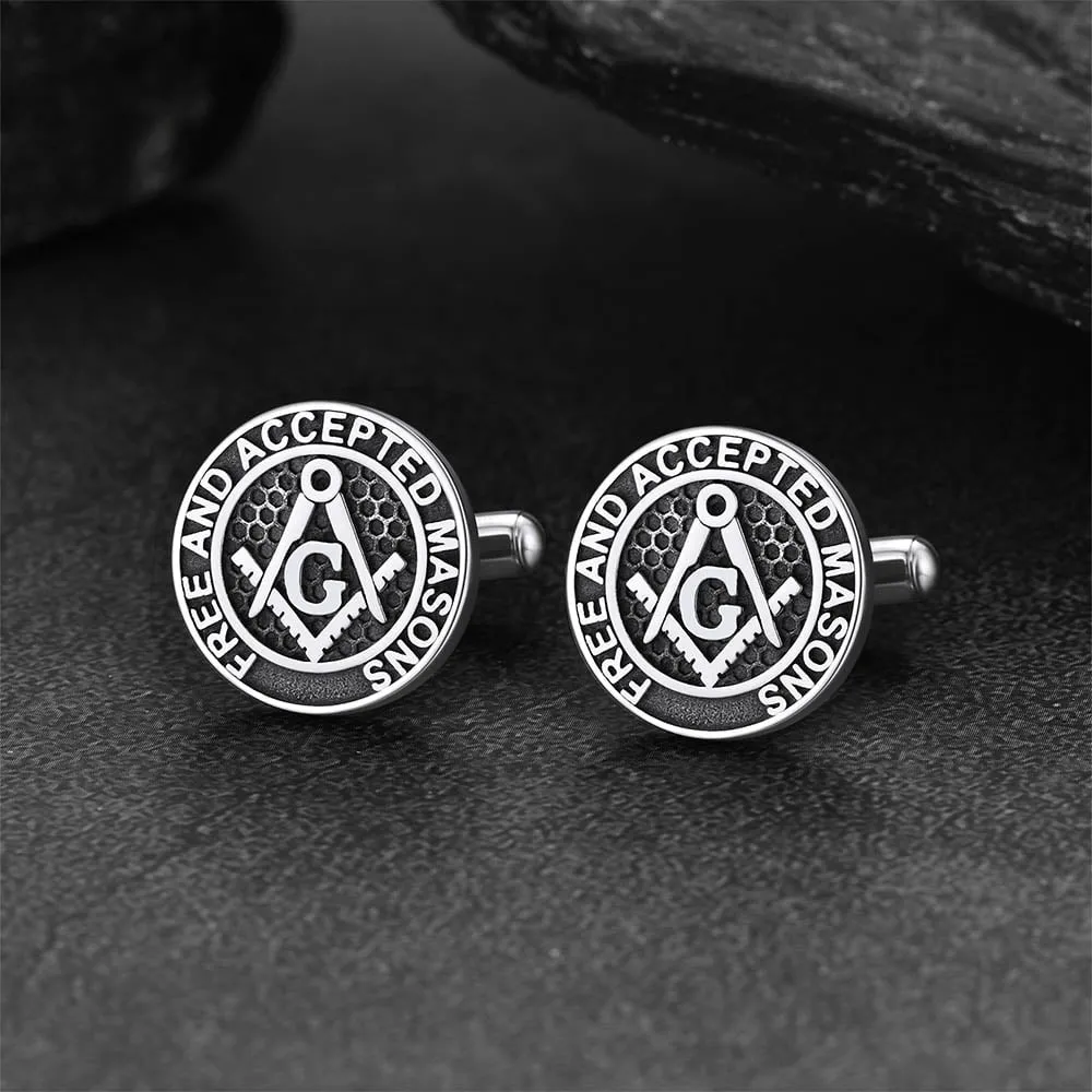 Freemason Masonic Cufflinks Amulet For Men sold by FaithHeart product image thumbnail 5