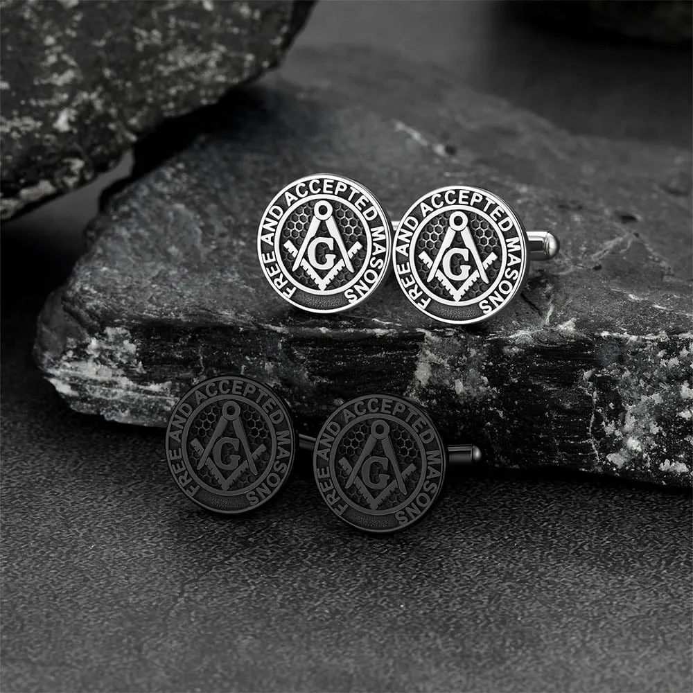 Freemason Masonic Cufflinks Amulet For Men sold by FaithHeart product image thumbnail 3