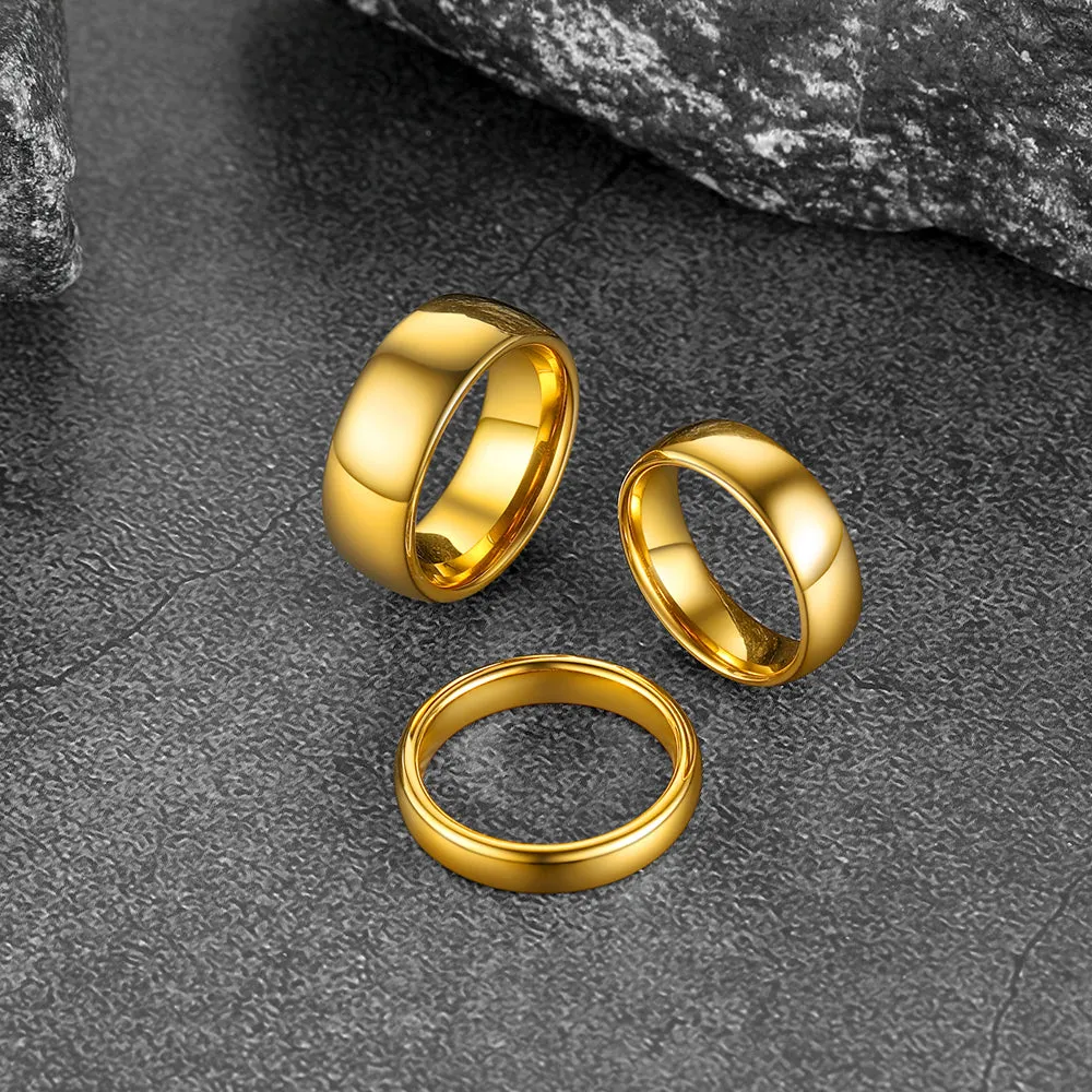 Polished Gold Tungsten Carbide Doom Band Ring For Men 4mm/6mm/8mm Width sold by FaithHeart product image thumbnail 3