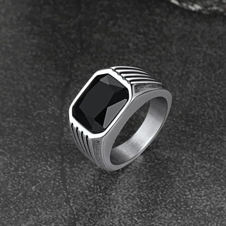 Stainless Steel Striped Stone Ring for Men, Size 7-14 sold by FaithHeart product image thumbnail 4