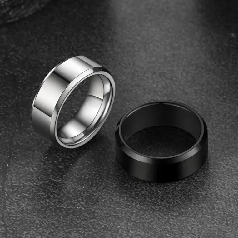 Beveled Edge Basic Wedding Tungsten Carbide Band Ring for Men sold by FaithHeart product image thumbnail 3