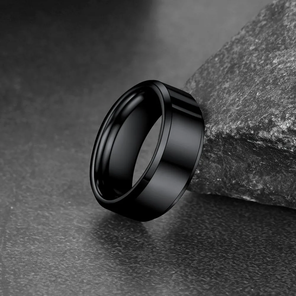 Beveled Edge Basic Wedding Tungsten Carbide Band Ring for Men sold by FaithHeart product image thumbnail 5