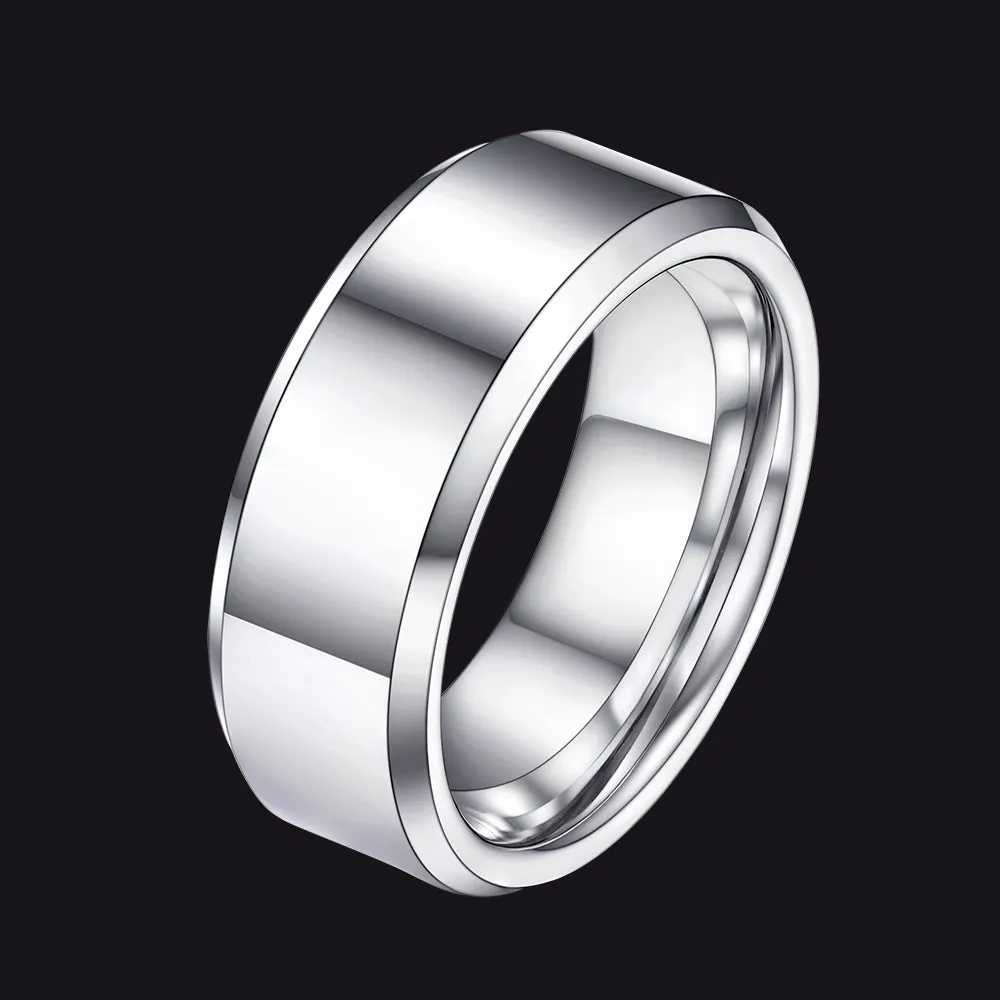 Beveled Edge Basic Wedding Tungsten Carbide Band Ring for Men sold by FaithHeart