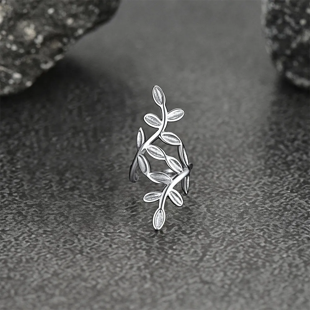 Sterling Silver Leaf Non Piercing Clip on Cartilage Ear Cuff Earrings 1PC sold by FaithHeart product image thumbnail 5