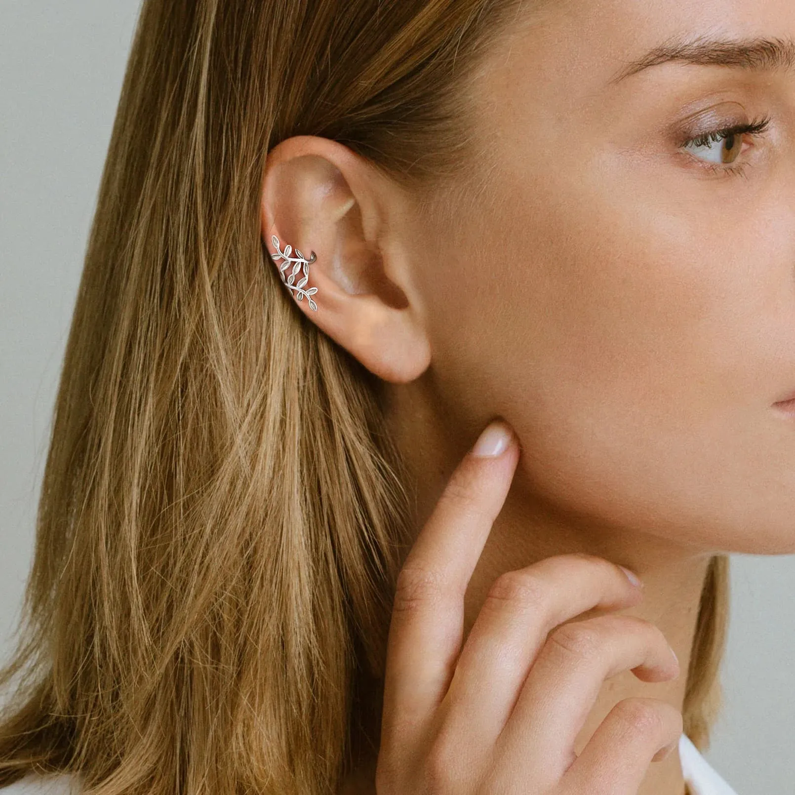 Sterling Silver Leaf Non Piercing Clip on Cartilage Ear Cuff Earrings 1PC sold by FaithHeart product image thumbnail 4