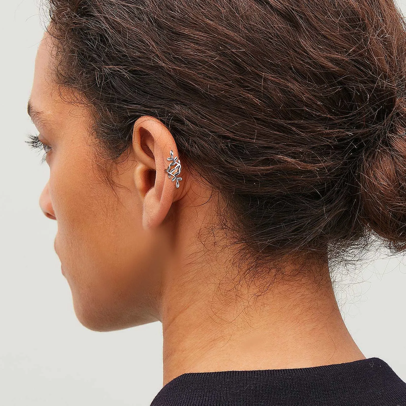 Sterling Silver Leaf Non Piercing Clip on Cartilage Ear Cuff Earrings 1PC sold by FaithHeart product image thumbnail 2