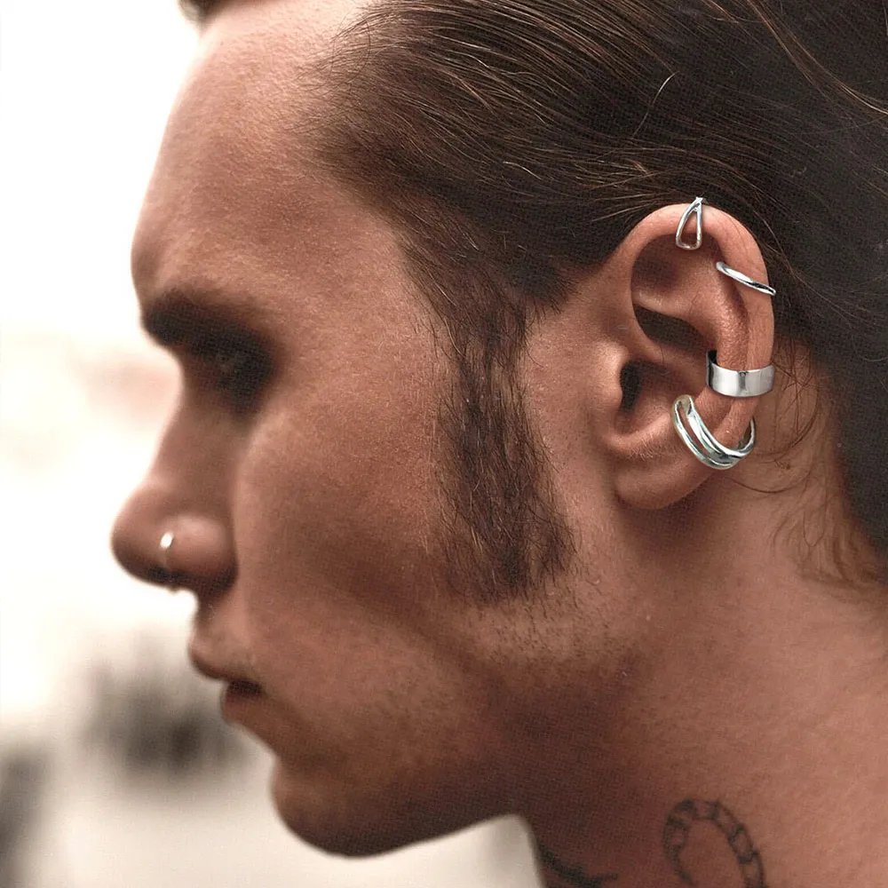 925 Sterling Silver Ear Cuff Non-Piercing Earrings Set 4 Pairs sold by FaithHeart product image thumbnail 2