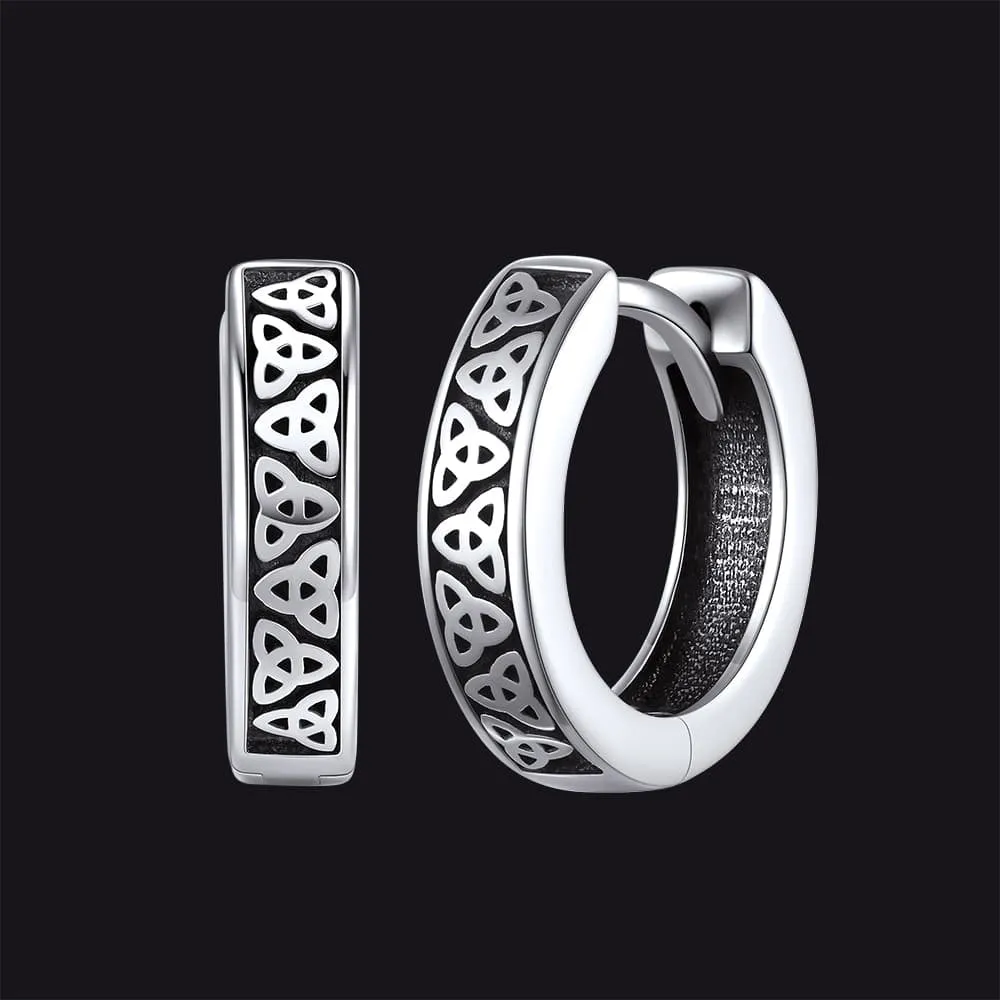 Sterling Silver Celtic Knot Huggie Hoop Earrings for Men sold by FaithHeart