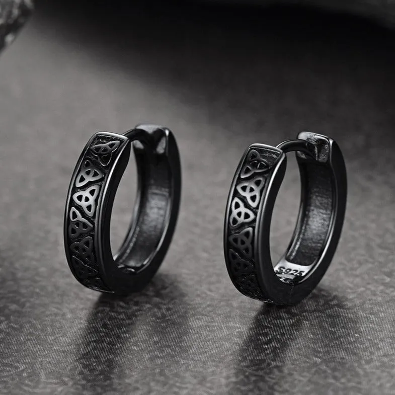 Sterling Silver Celtic Knot Huggie Hoop Earrings for Men sold by FaithHeart product image thumbnail 5