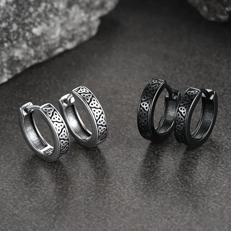 Sterling Silver Celtic Knot Huggie Hoop Earrings for Men sold by FaithHeart product image thumbnail 3