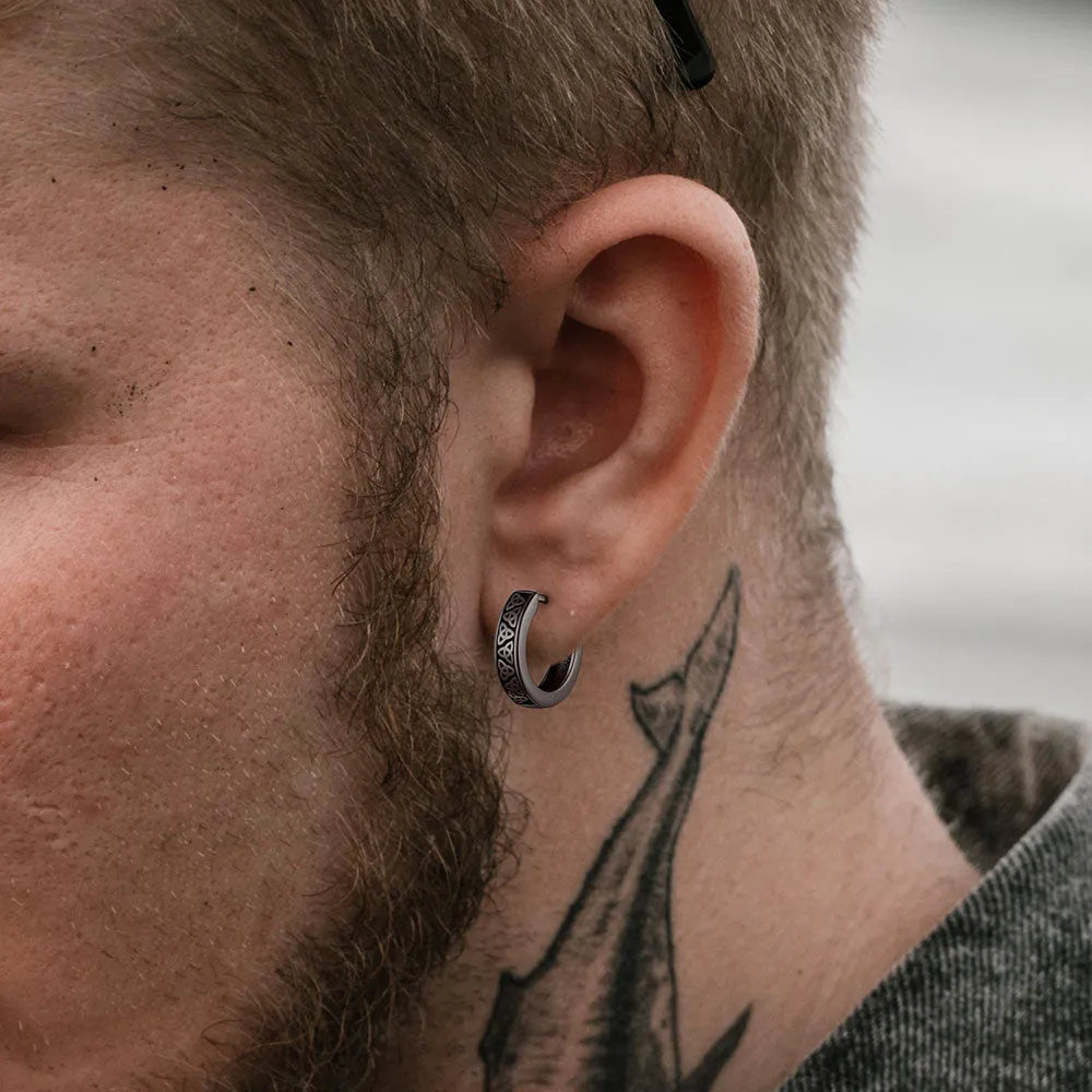 Sterling Silver Celtic Knot Huggie Hoop Earrings for Men sold by FaithHeart product image thumbnail 2