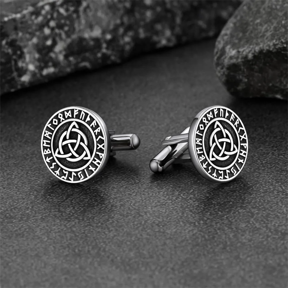 Nordic Viking Rune Celtic Knot Cufflinks for Men sold by FaithHeart product image thumbnail 4