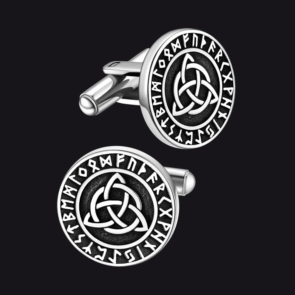Nordic Viking Rune Celtic Knot Cufflinks for Men sold by FaithHeart