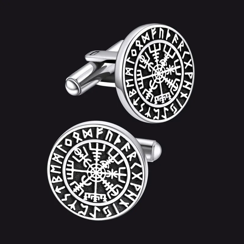 Nordic Viking Compass Cufflinks for Men sold by FaithHeart