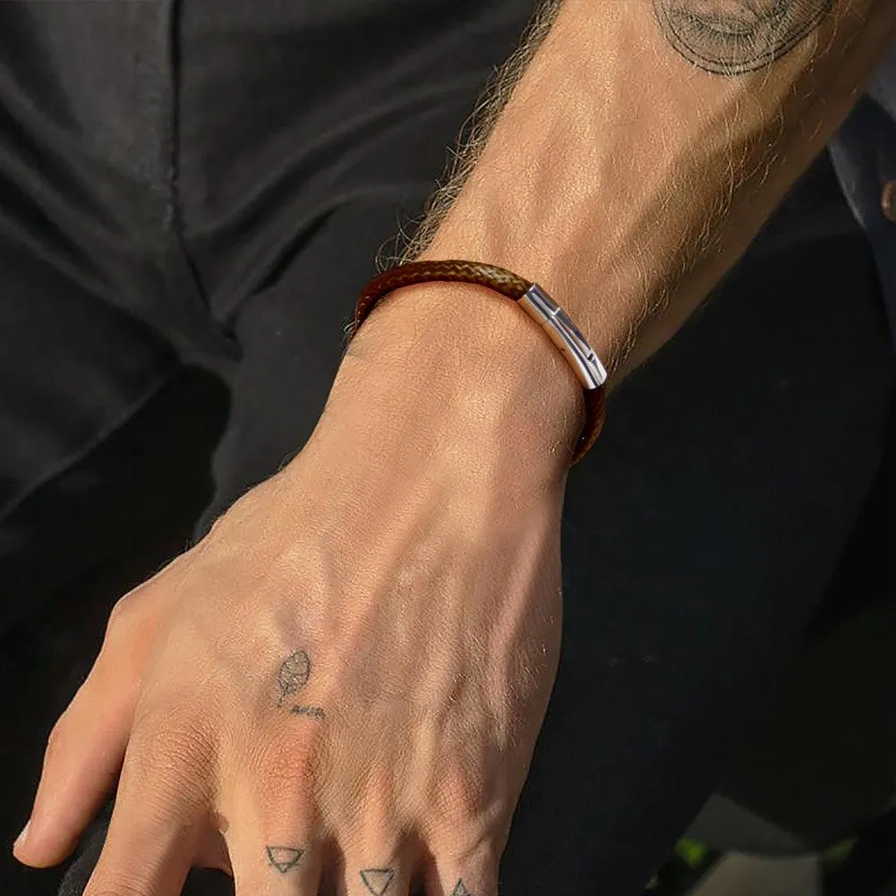 Clasp Braided Genuine Leather Bracelet for Men Women sold by FaithHeart product image thumbnail 3