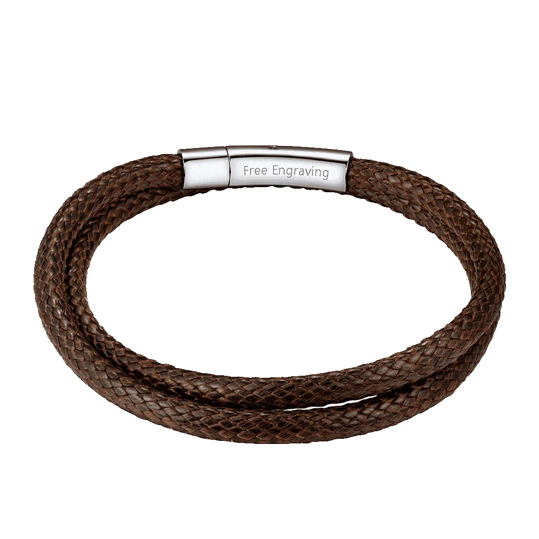 Handcrafte Clasp Braided Double Row Leather Bracelet for Men sold by FaithHeart