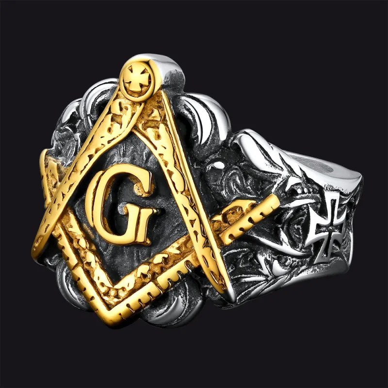 Masonic Freemason Master Engraved Signet Ring for Men sold by FaithHeart