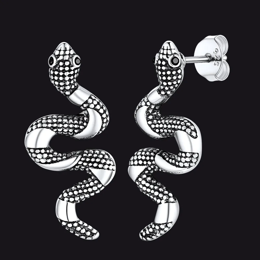 Flash Sale Sterling Silver Winding Snake Earrings Studs sold by FaithHeart