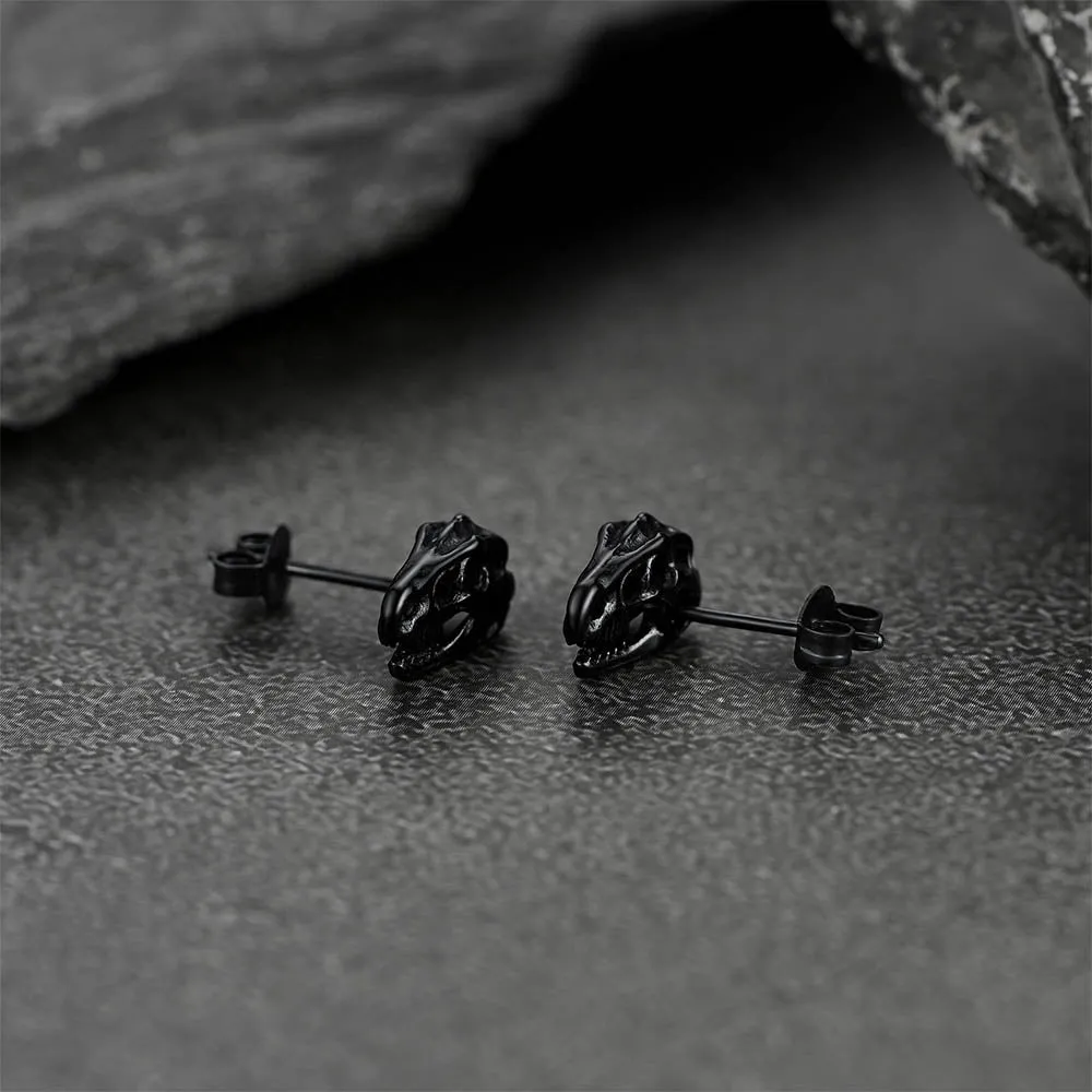 Punk Dinosaur Earrings Studs for Men sold by FaithHeart product image thumbnail 3