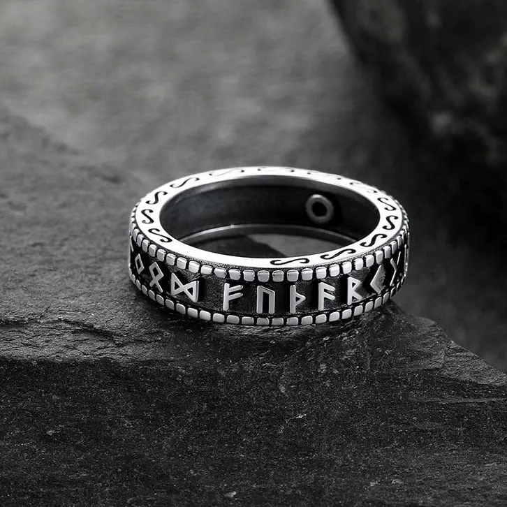 Sterling Silver Norse Runes Ring with Black Onyx sold by FaithHeart product image thumbnail 4