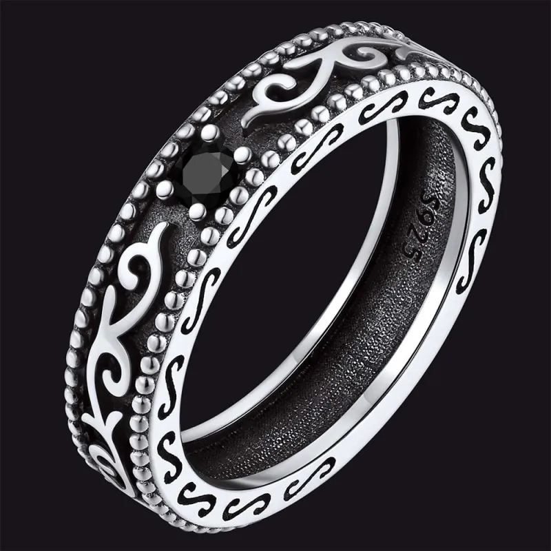 Sterling Silver Black Onyx Celtic Ring for Men sold by FaithHeart
