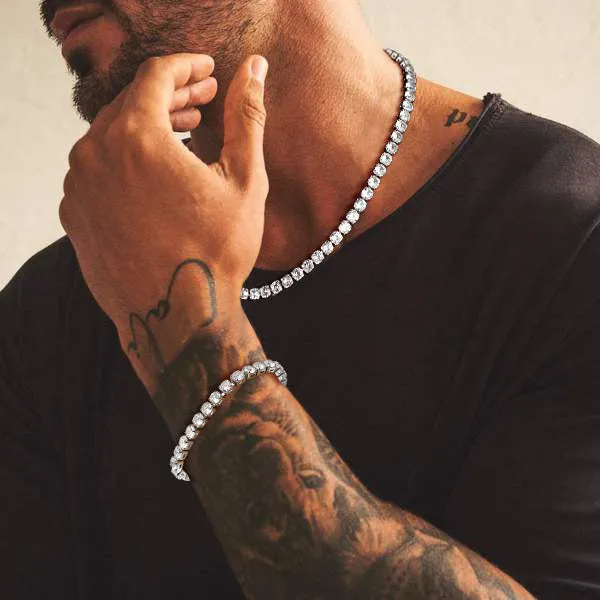 CZ Diamond Cut Tennis Chain Necklace for Men Women sold by FaithHeart product image thumbnail 2