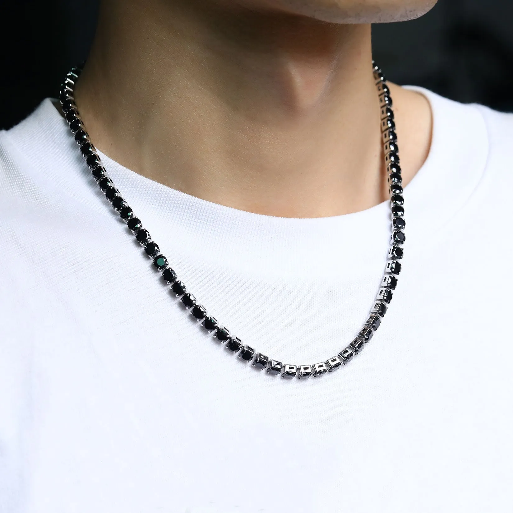 CZ Diamond Cut Tennis Chain Necklace for Men Women sold by FaithHeart product image thumbnail 3