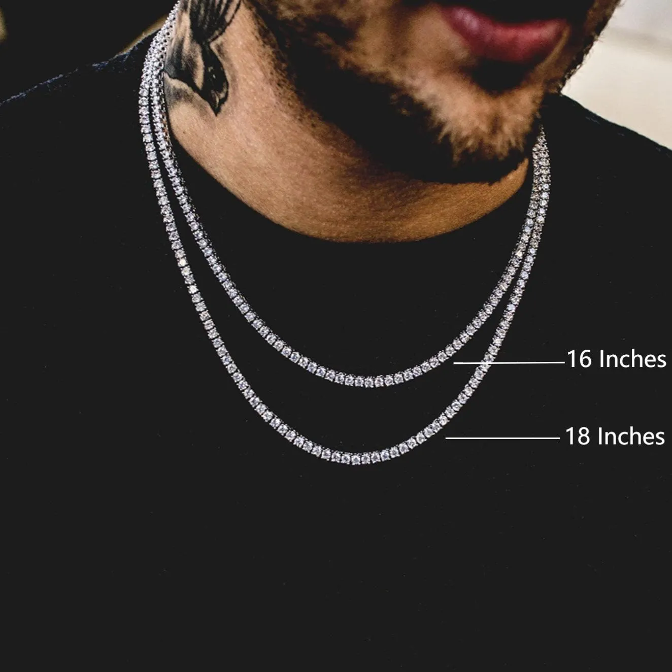 CZ Diamond Cut Tennis Chain Necklace for Men Women sold by FaithHeart product image thumbnail 4