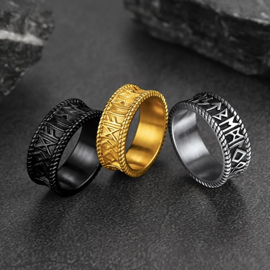 Stainless Steel Norse Viking Runes Band Ring for Men sold by FaithHeart product image thumbnail 4