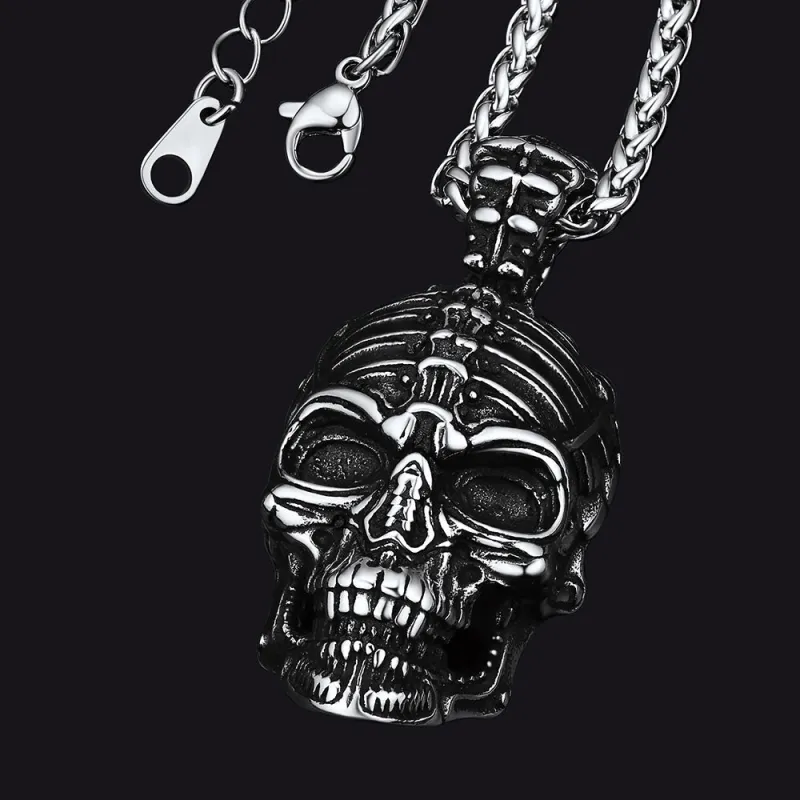 Gothic Skull Necklace Pendant for Men sold by FaithHeart