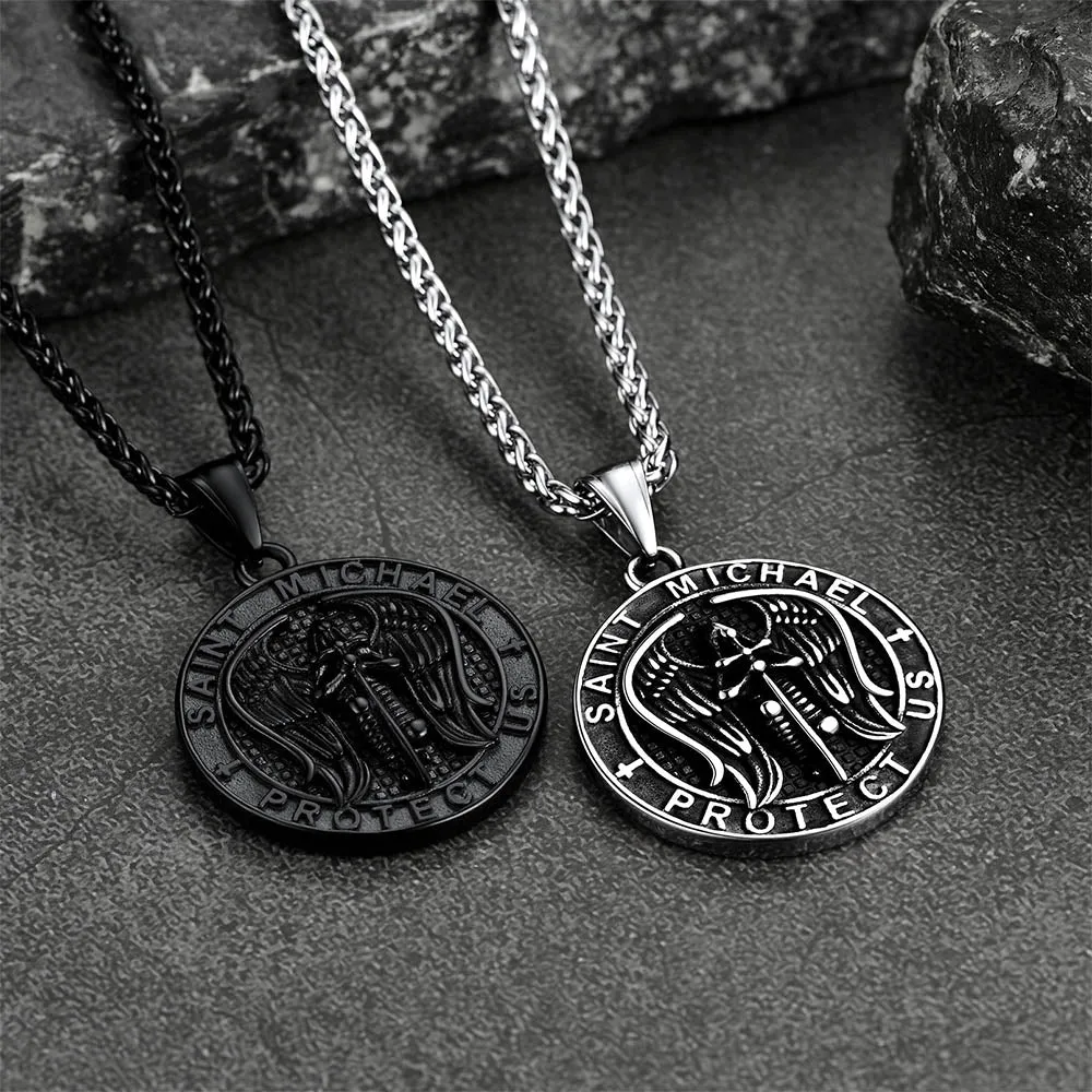 Christian Saint Michael Pendant Necklace Medal for Men sold by FaithHeart product image thumbnail 2