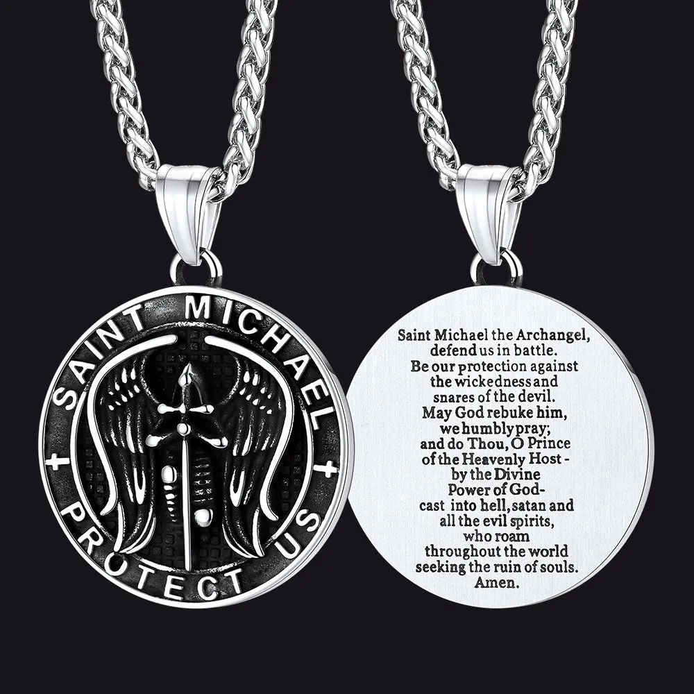 Christian Saint Michael Pendant Necklace Medal for Men sold by FaithHeart