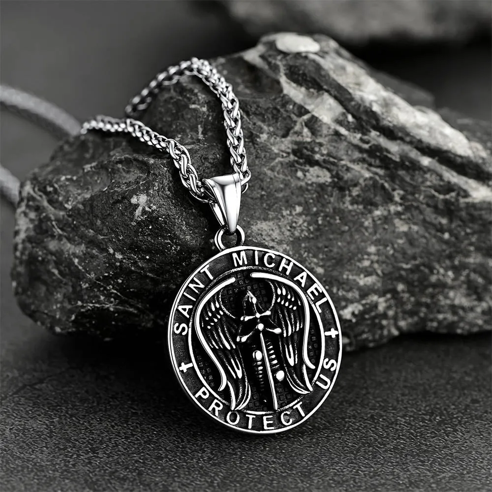 Christian Saint Michael Pendant Necklace Medal for Men sold by FaithHeart product image thumbnail 3