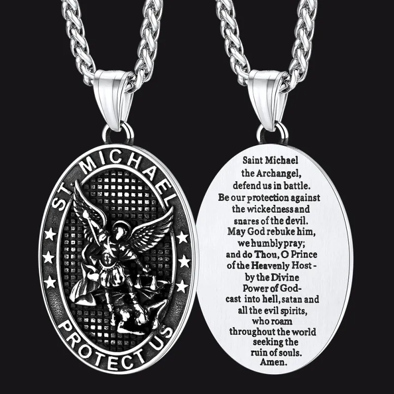 Oval Archangel Saint Michael Necklace Medal sold by FaithHeart